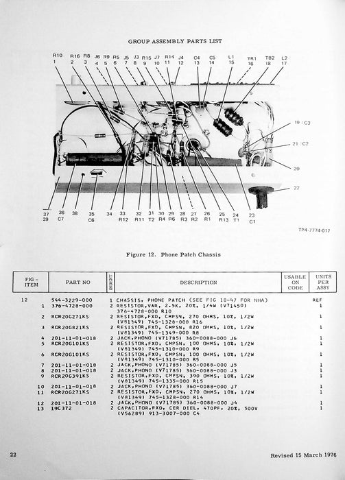 Collins 312B-4 & 312B-5 Station Controls Manual w/ Schematic